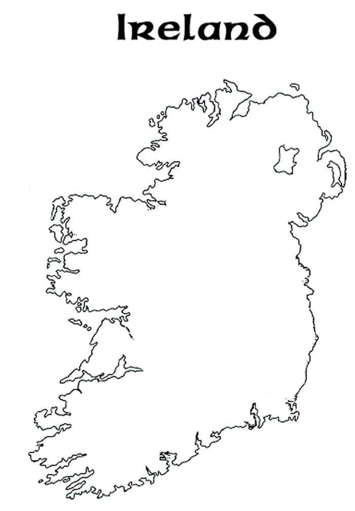 Gratis afdrukbare kaart van Ierland