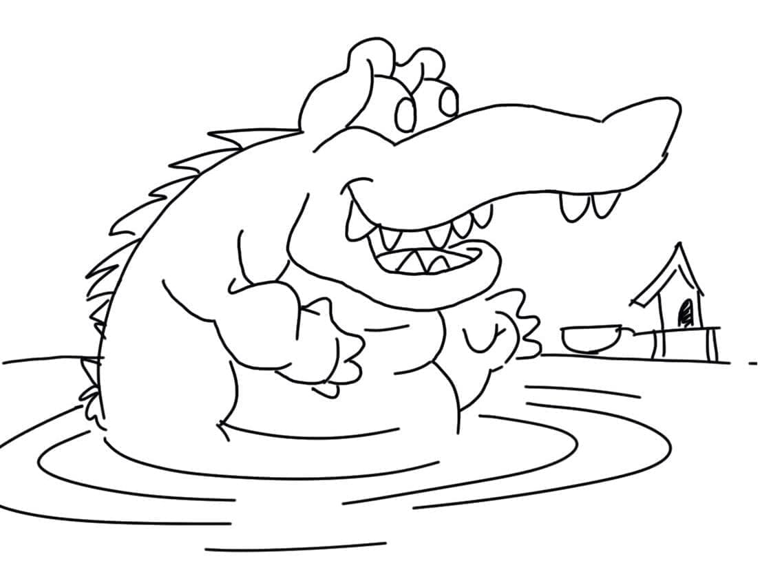 Gratis tekening van krokodil