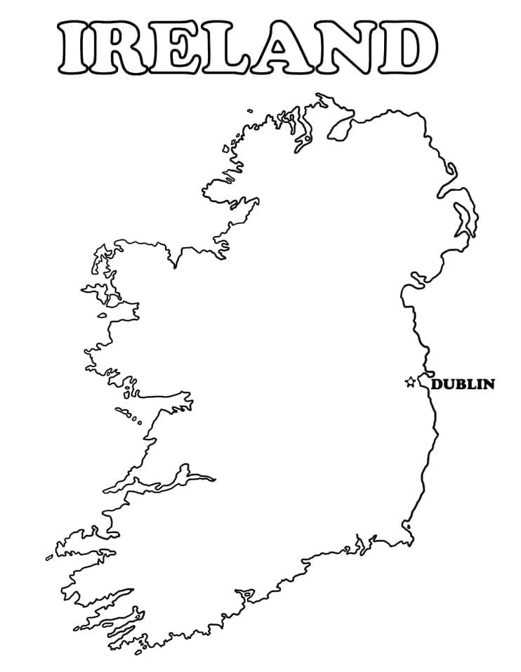 Ierland kaart afdrukbaar