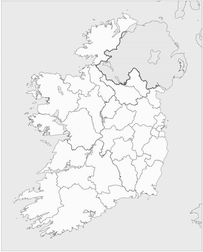 Kaart van Ierland