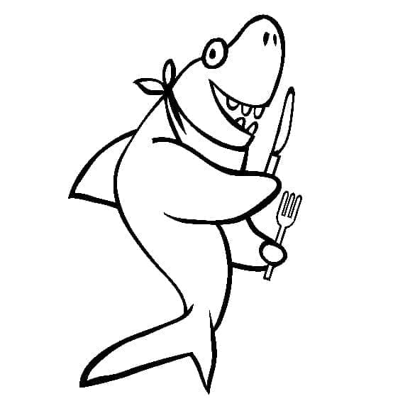 Tekenfilm hongerige haai