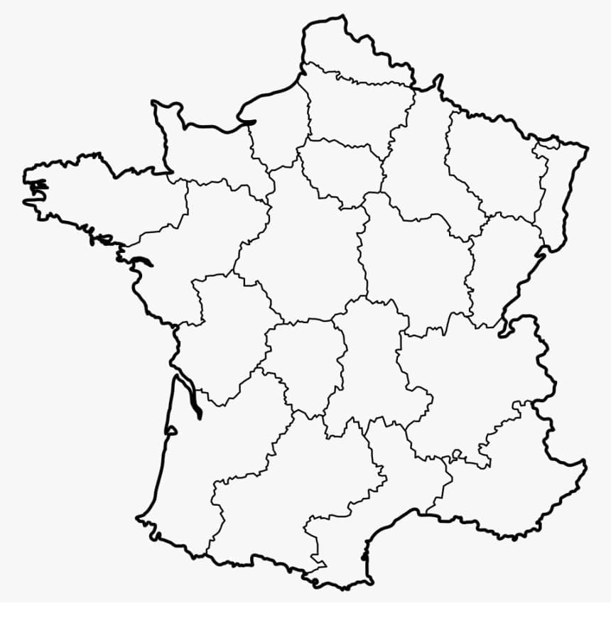 Afdrukbare kaart van Frankrijk