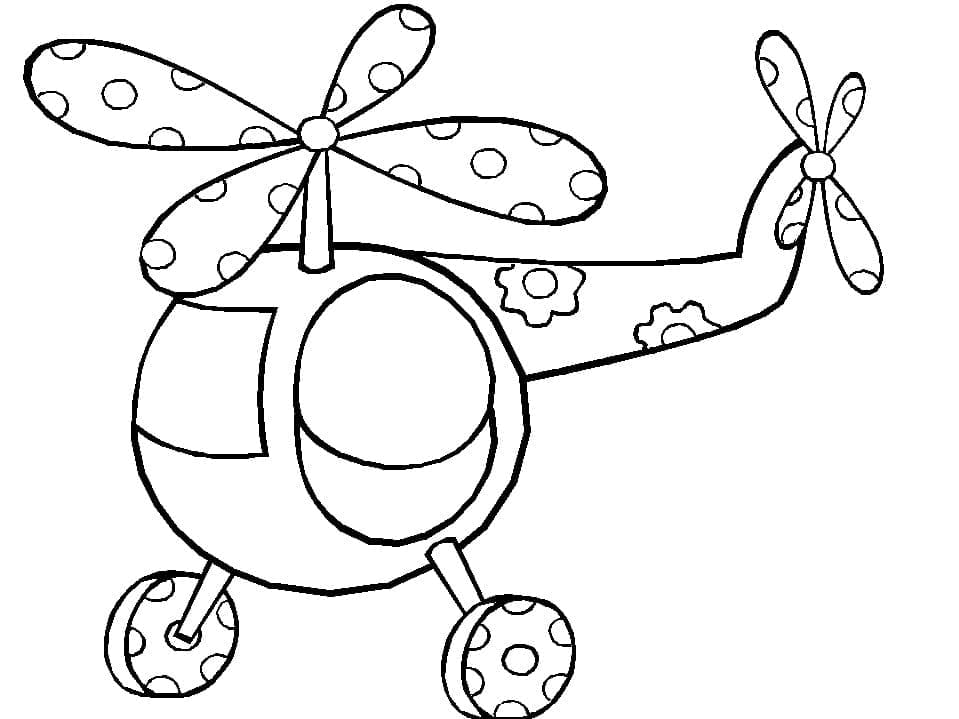 Afdrukbare Schattige Helikopter Voor Kinderen