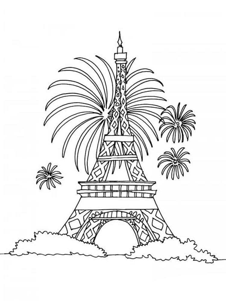 Eiffeltoren en vuurwerk