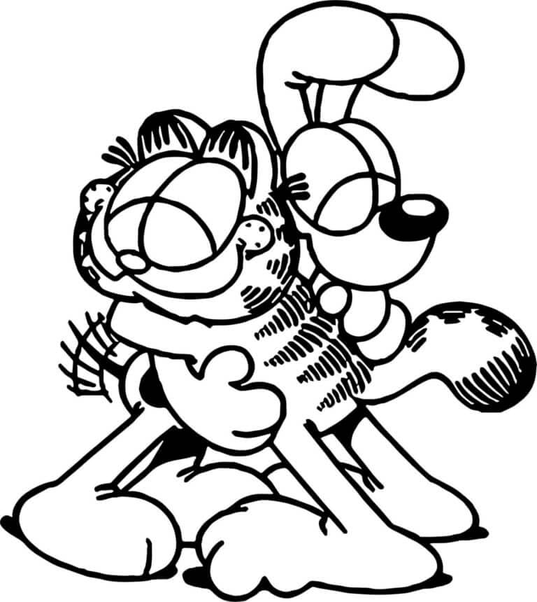 Garfield knuffelende vriend