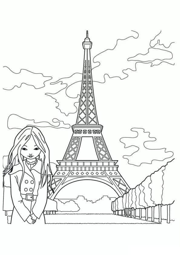 Meisje en de Eiffeltoren