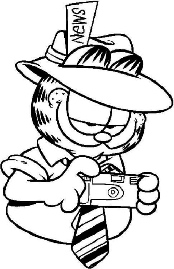 Tekening Garfield-fotograaf