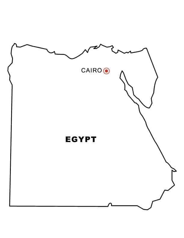 Afdrukbare kaart van Egypte