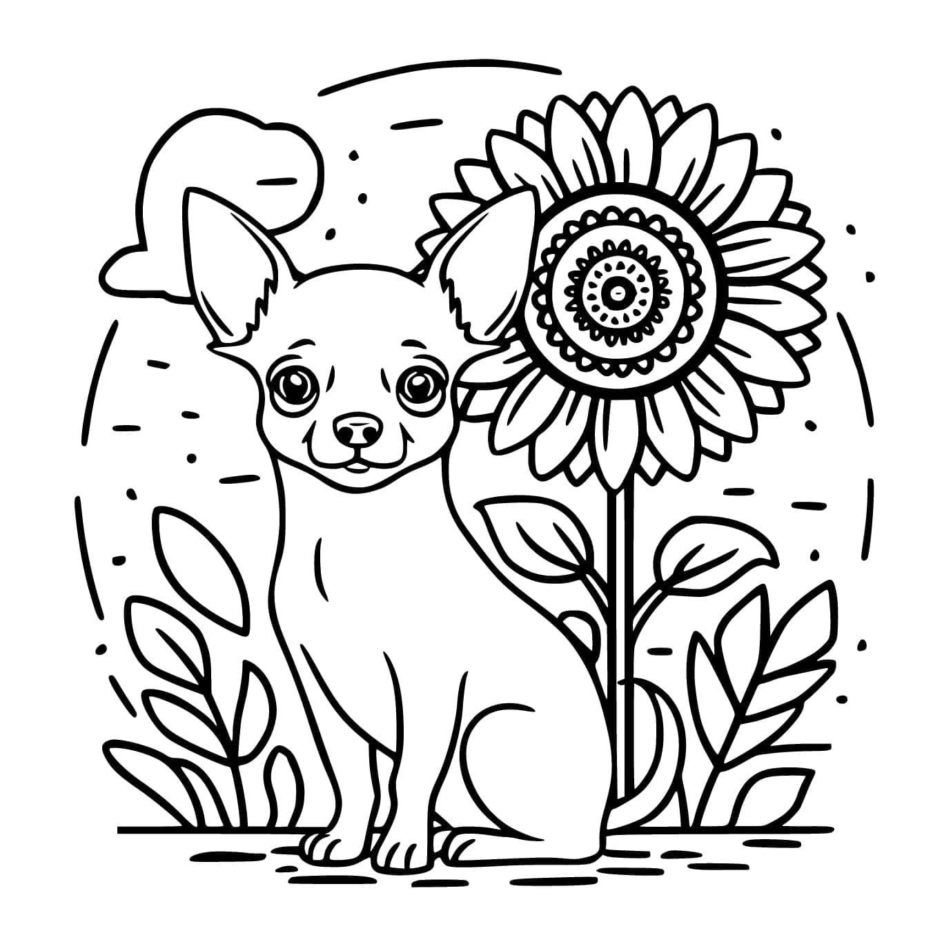 Chihuahua en bloem