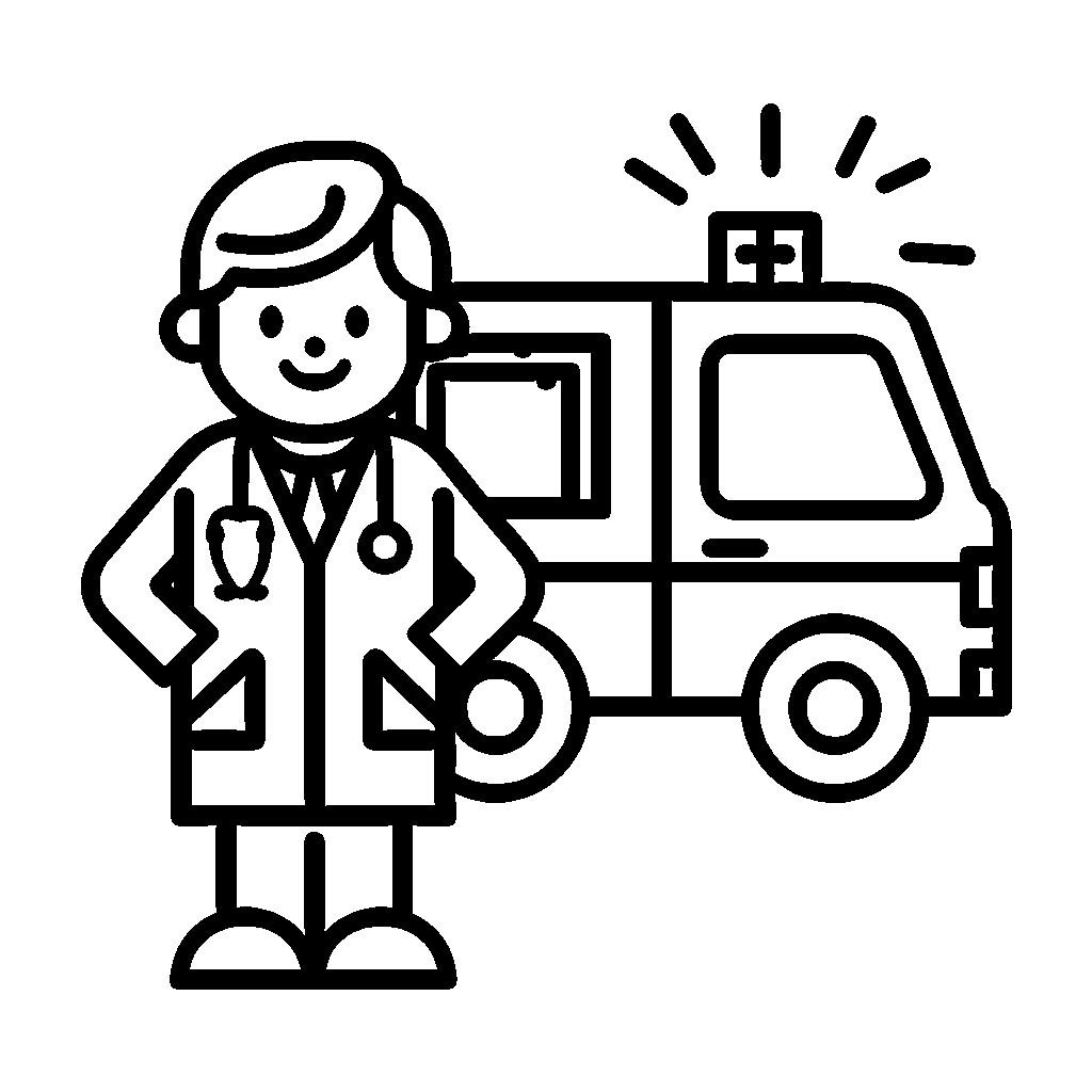 Dokter en ambulance afbeelding