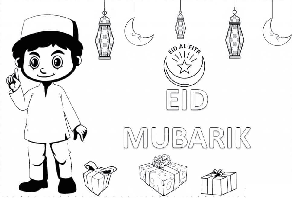Eid Moebarak afdrukbaar voor kinderen
