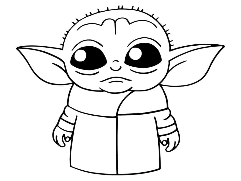 Droevige Baby Yoda afdrukbaar