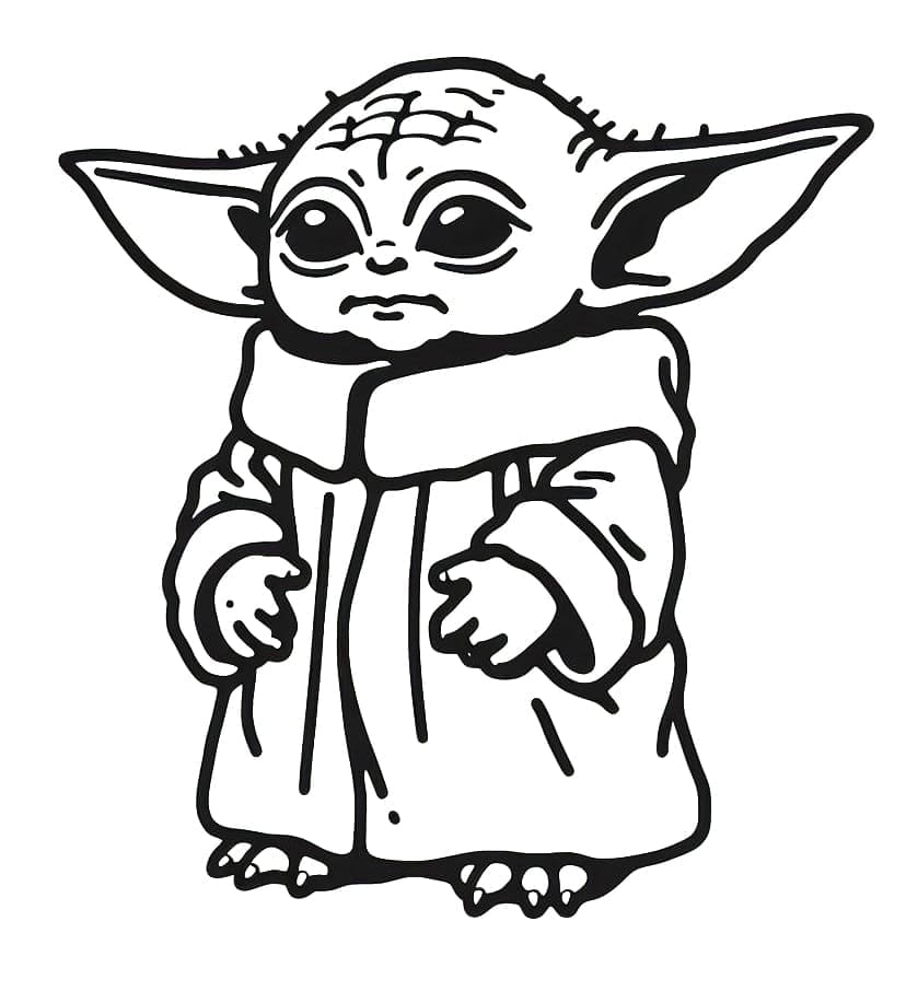 Gratis tekening van Baby Yoda