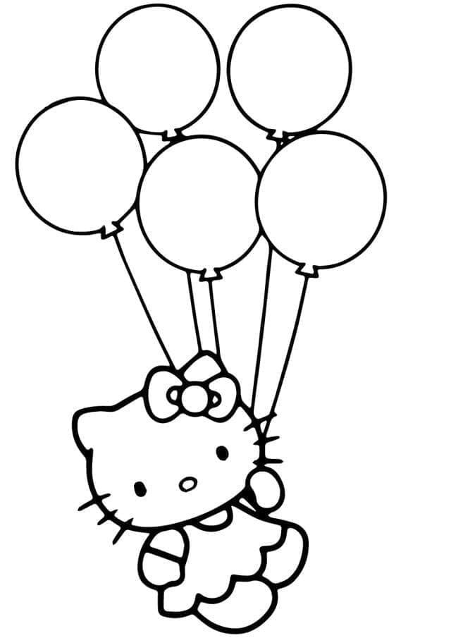 Hello Kitty met ballonnen