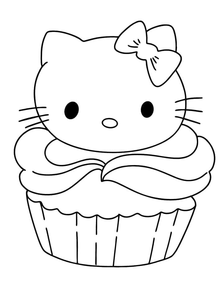 Hello Kitty op Cupcake