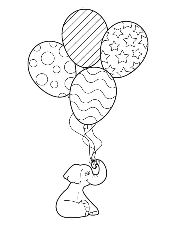 Olifant en ballonnen