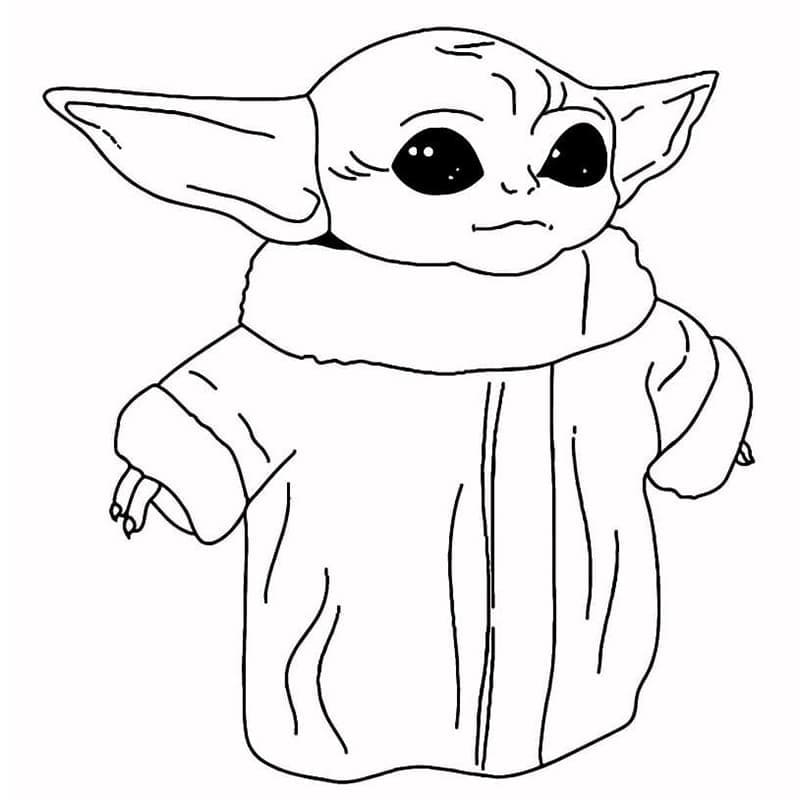 Schattige Baby Yoda gratis afdrukbaar