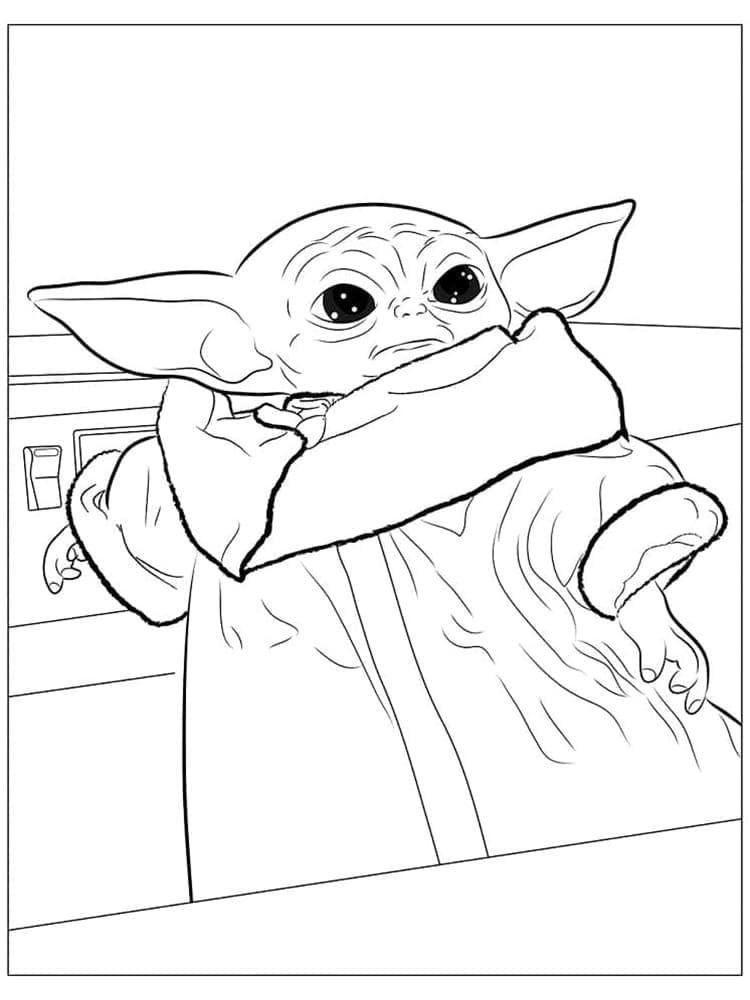 Verdrietige baby Yoda