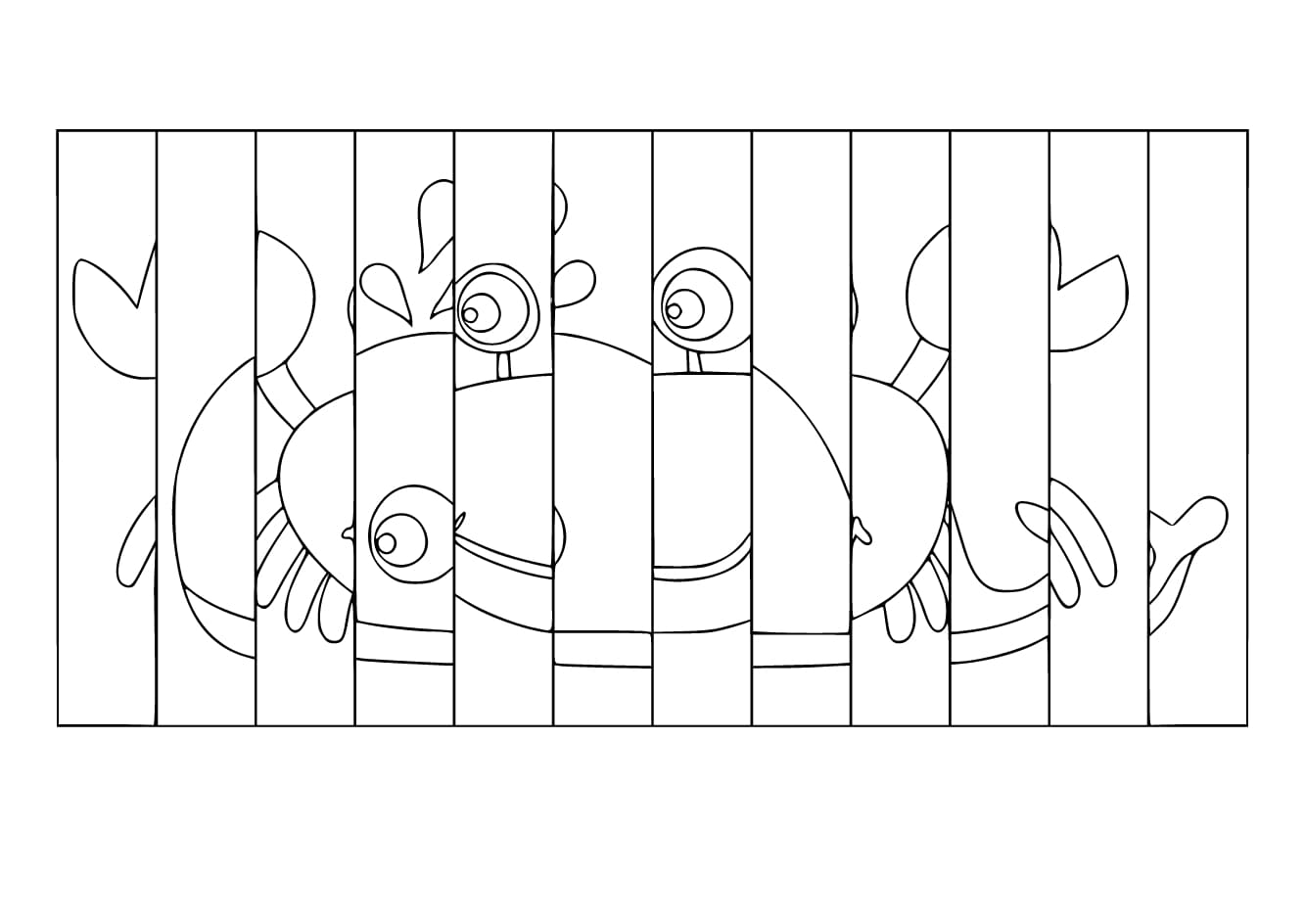 Agamograph krab en walvis