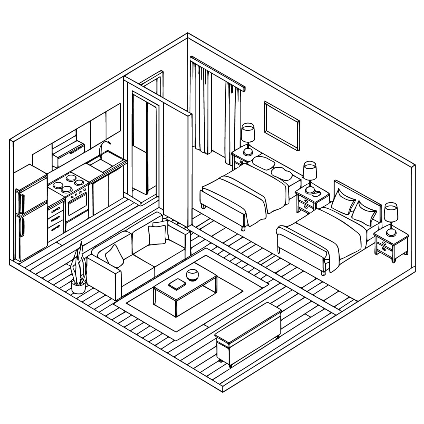 Appartement met twee slaapkamers