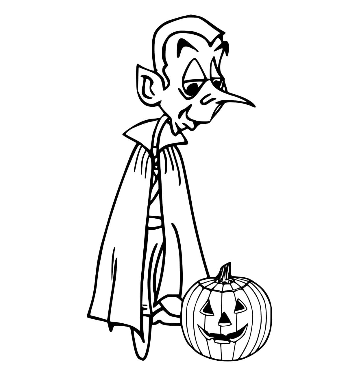 Dracula met een Jack O Lantern