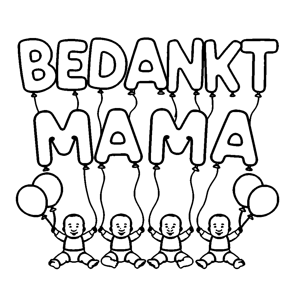 Schattige baby Bedankt mama