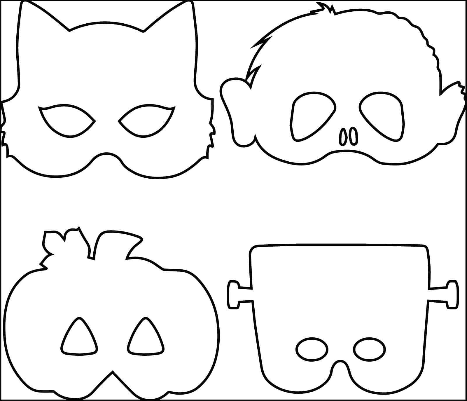 Vier Halloween maskers