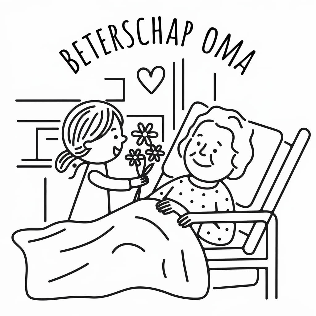 Baby Meisje hoopt Beterschap Oma