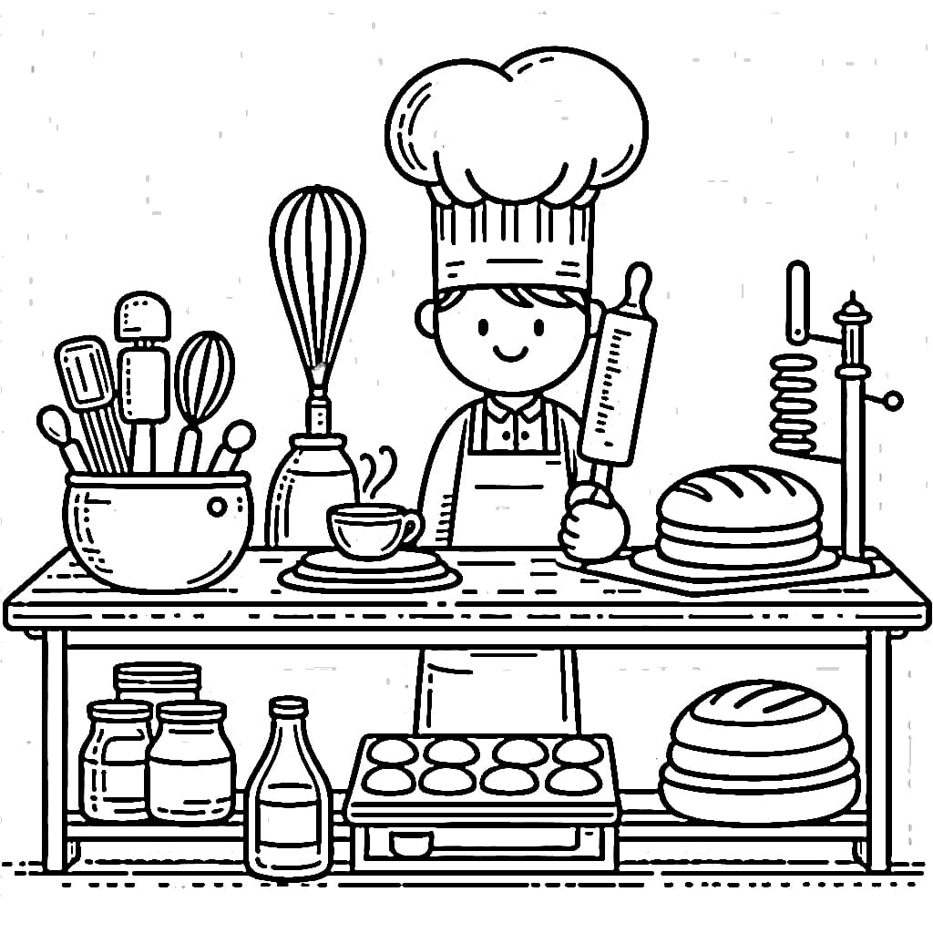 Bakker Aan Het Werk Kleurplaat Kinderen Kleurplaat Bakker Aan Het Werk Kleurplaat Kinderen Kleurplaat