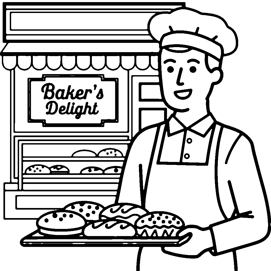 Bakker bij de bakkerij