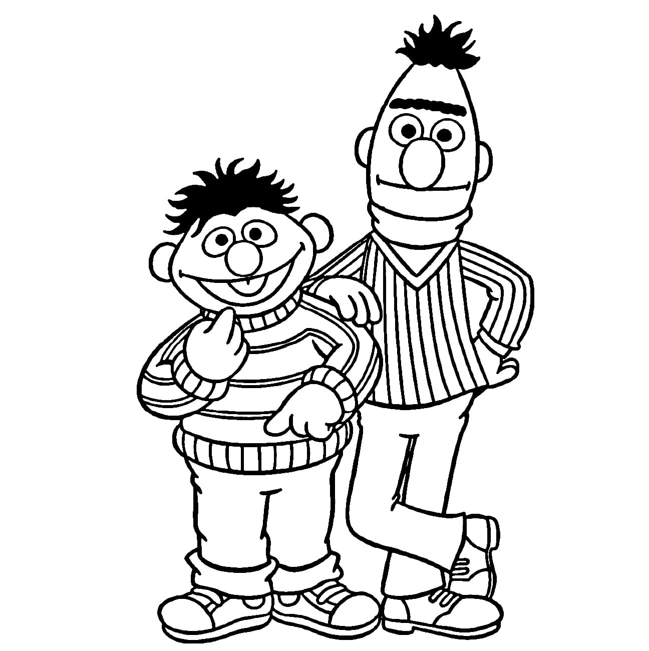 Bert en Ernie blij