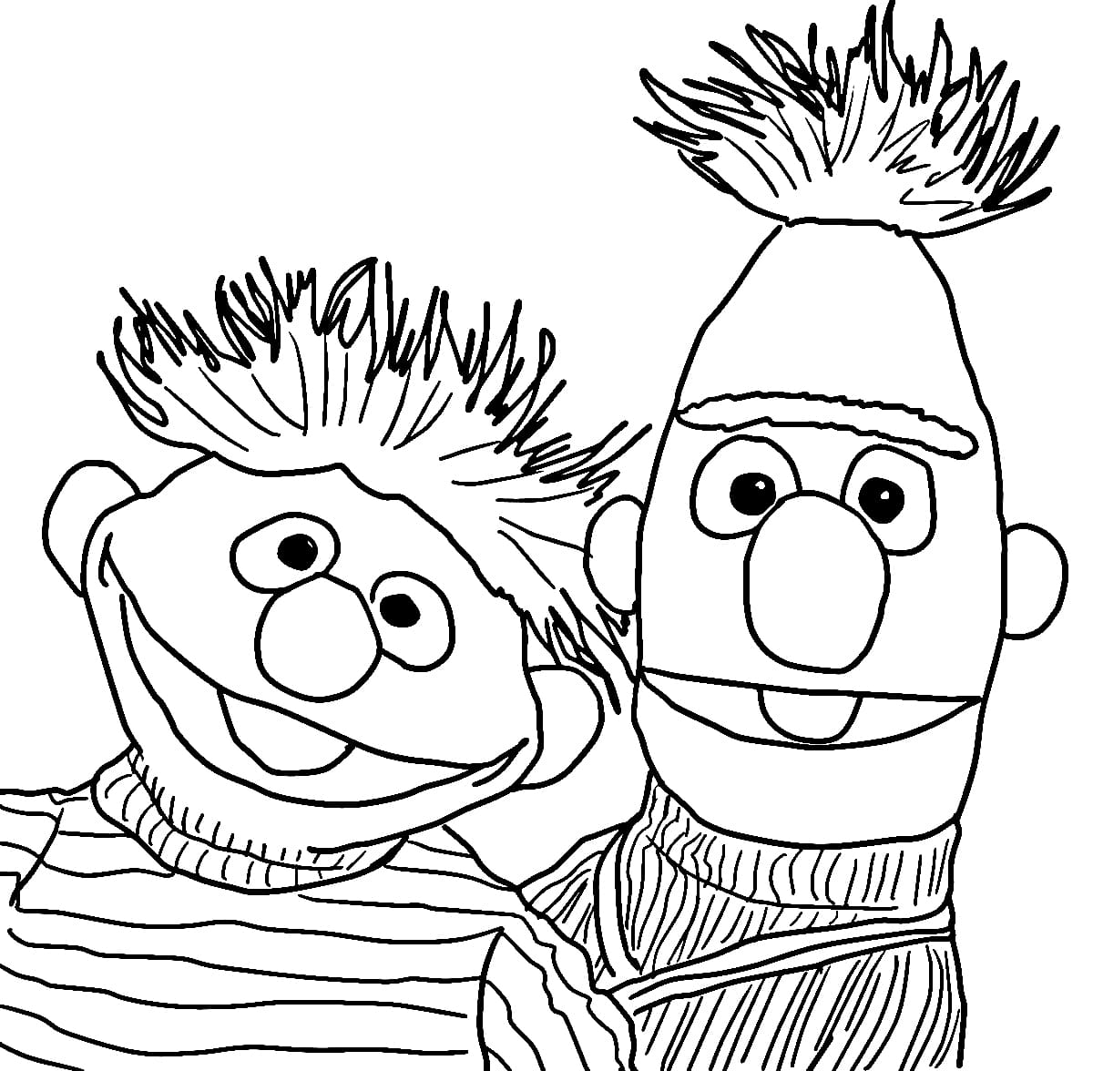 Bert en Ernie lachen