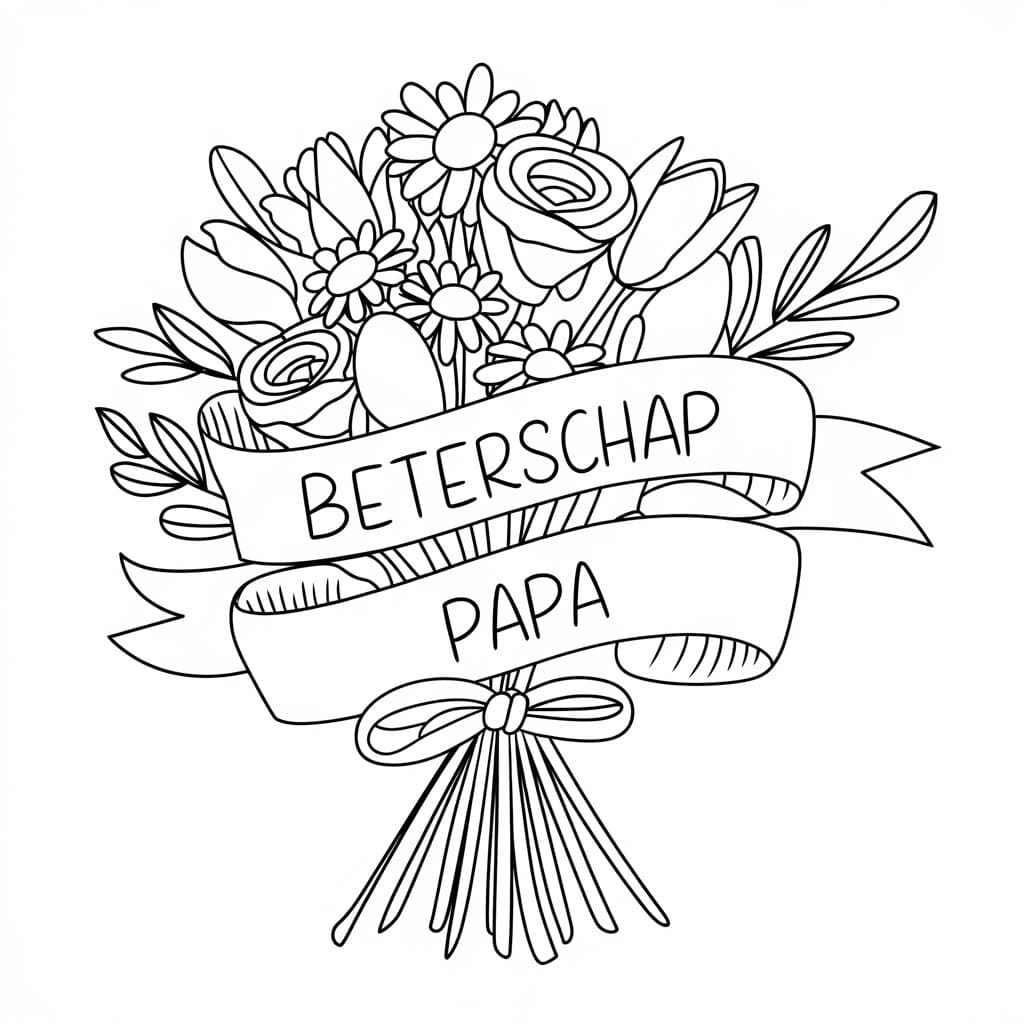 Groot boeket bloemen Beterschap Papa