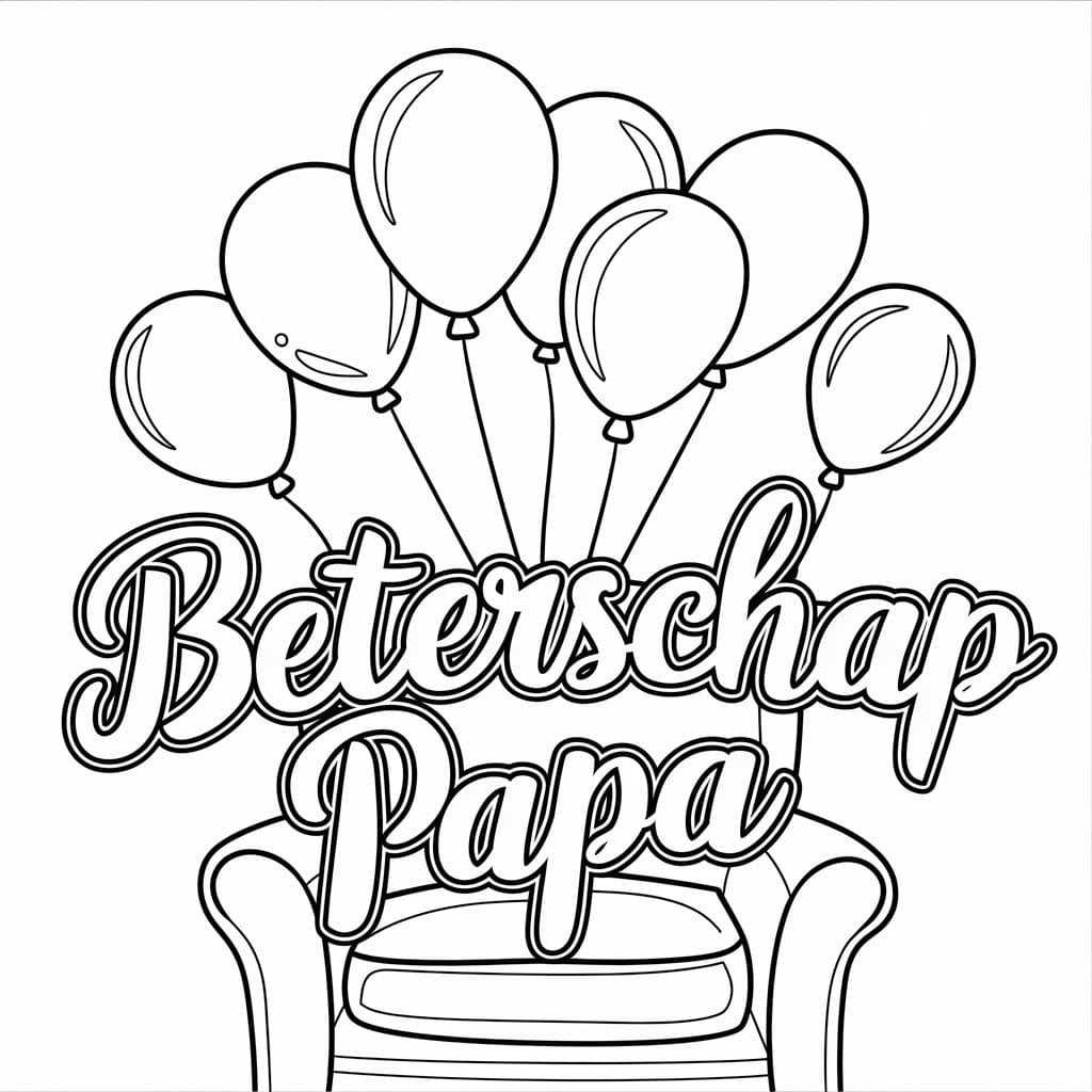 Veel ballonnen Beterschap Papa