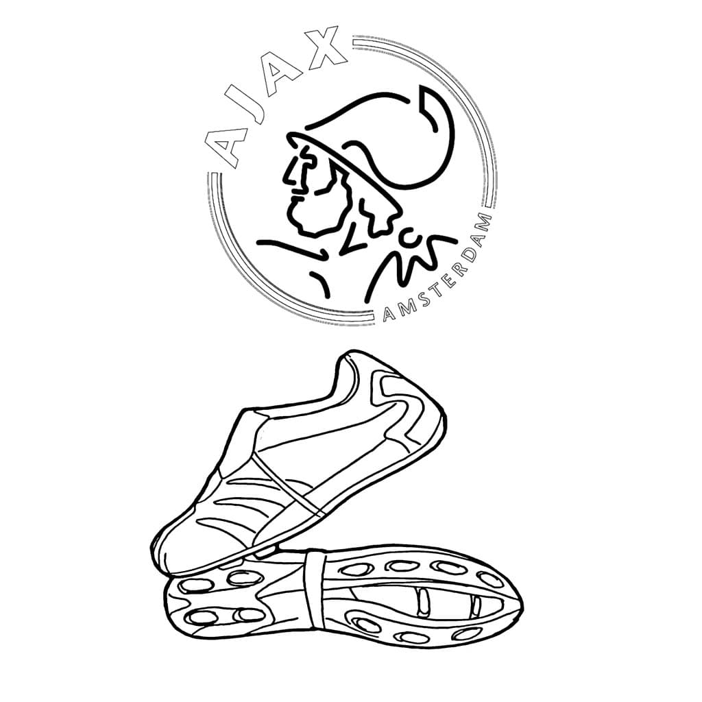 Ajax logo met schoenen