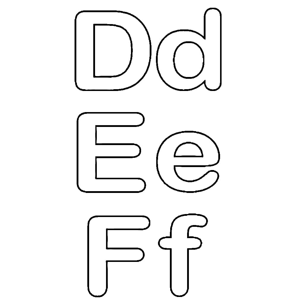 Alfabet letter D E F