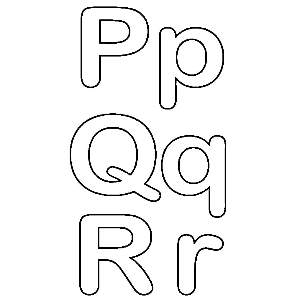 Alfabet letter P Q R