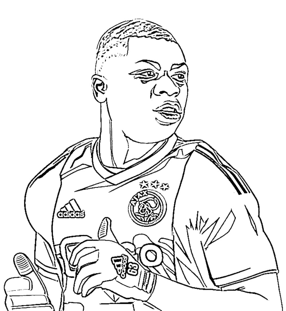 Ajax Voetballer Kleurplaat Kinderen Kleurplaat