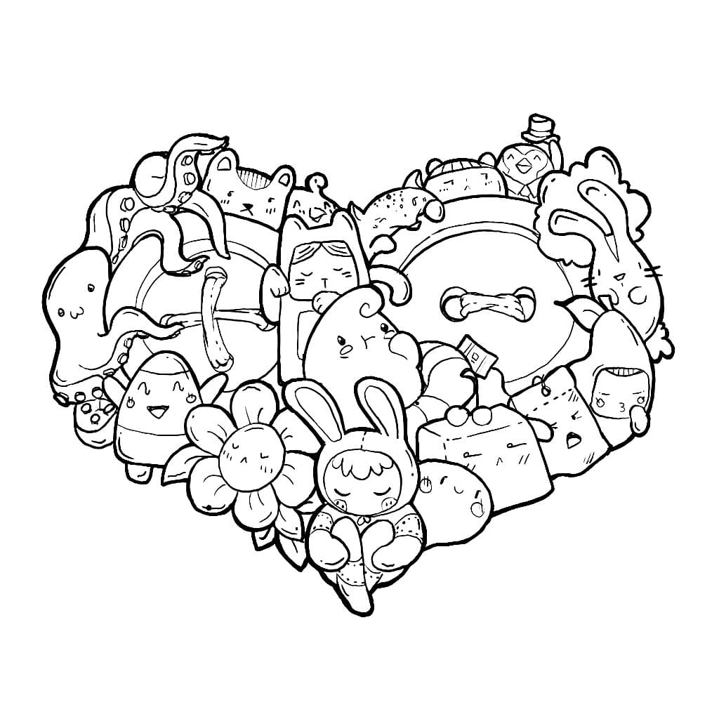 Doodle Hartvorm Kleurplaat Kinderen Kleurplaat Doodle Hartvorm Kleurplaat Kinderen Kleurplaat