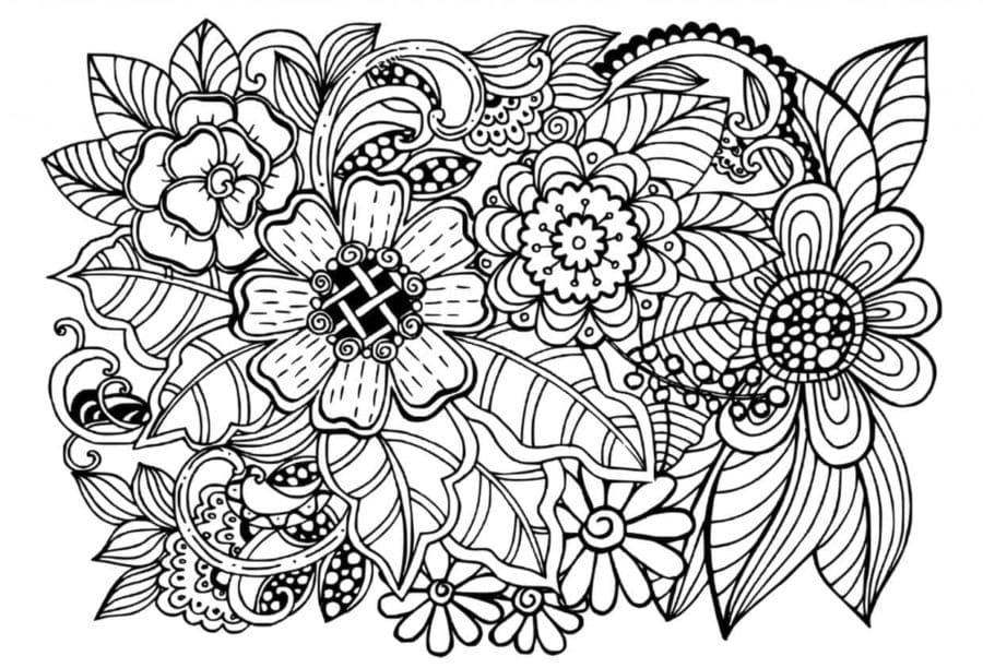 Doodle met bloemen