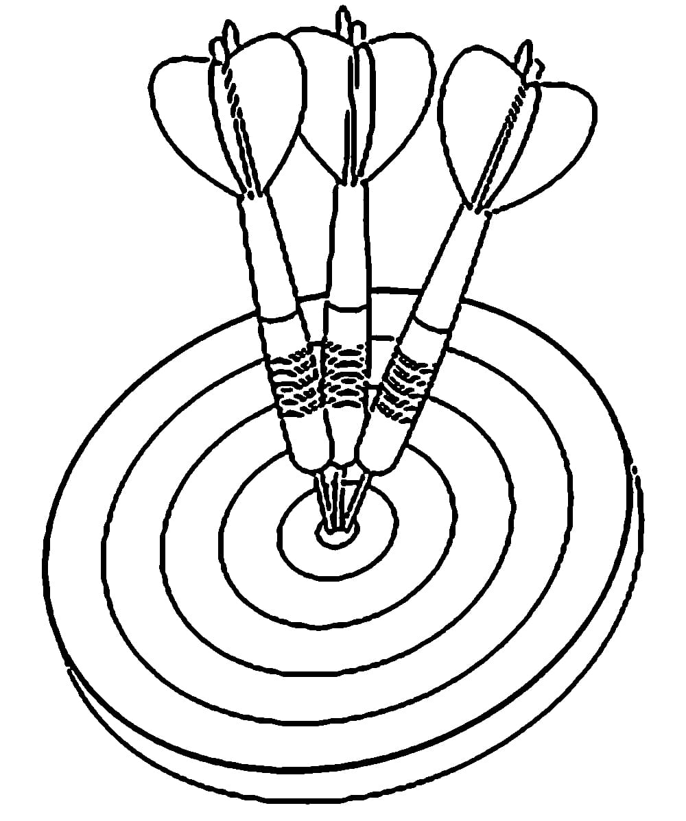 Drie Darten en Dartbord