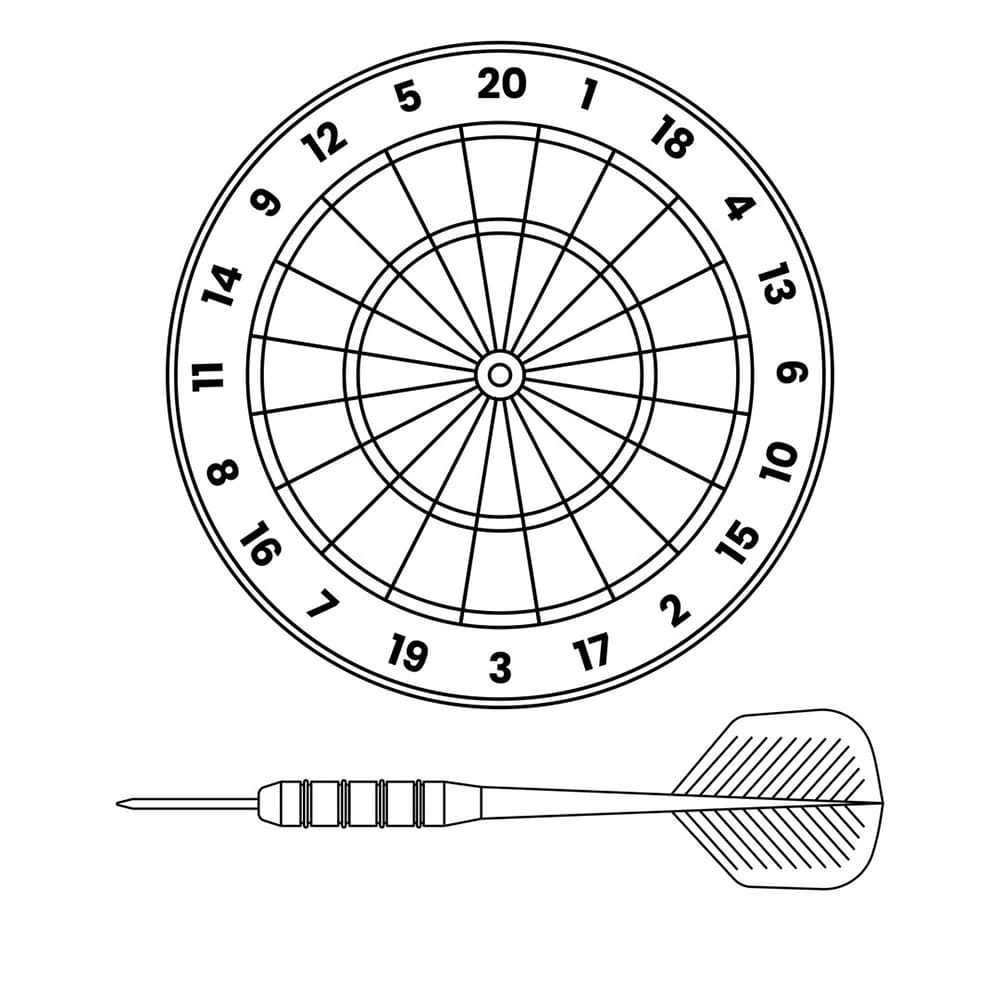 Een dart en dartbord