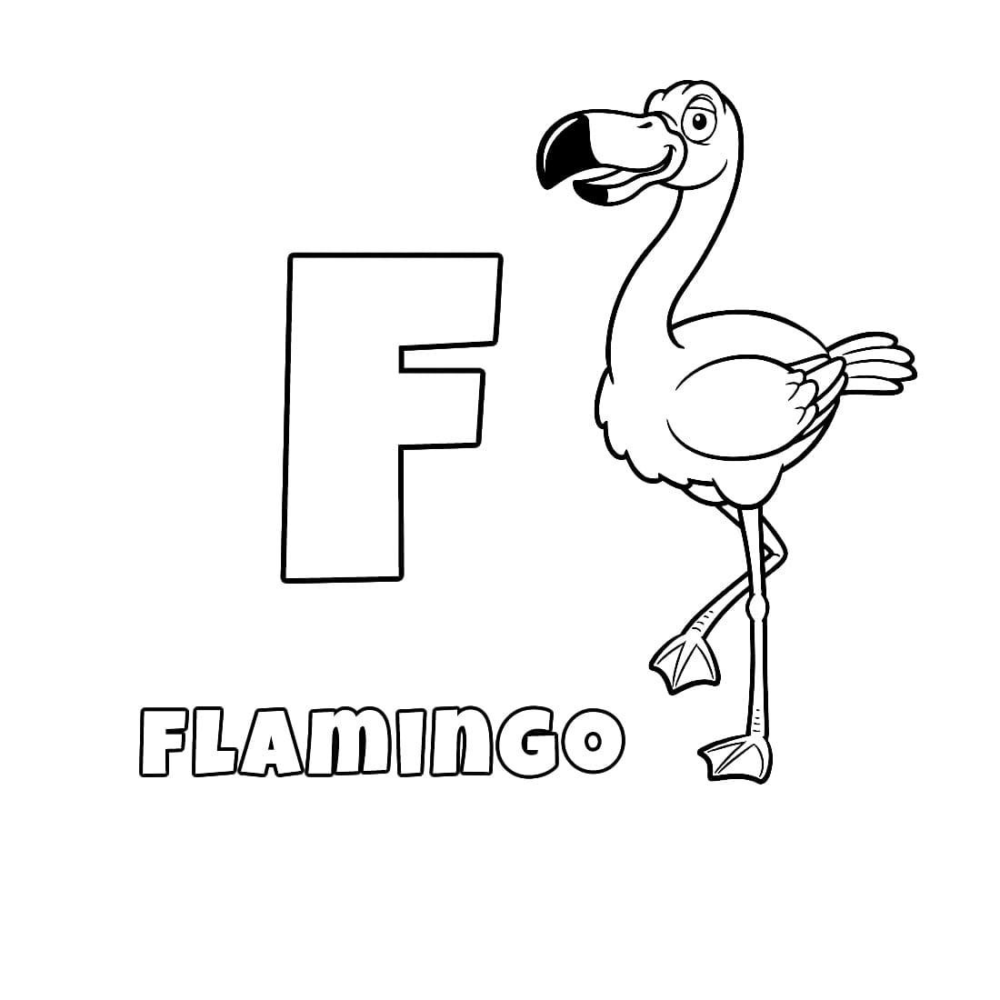 Letter B voor Flamingo