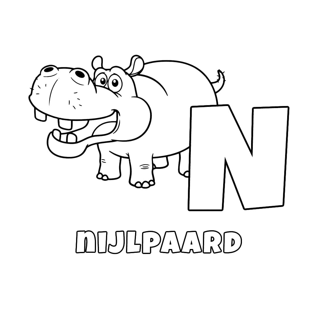 Letter B voor Nijlpaard