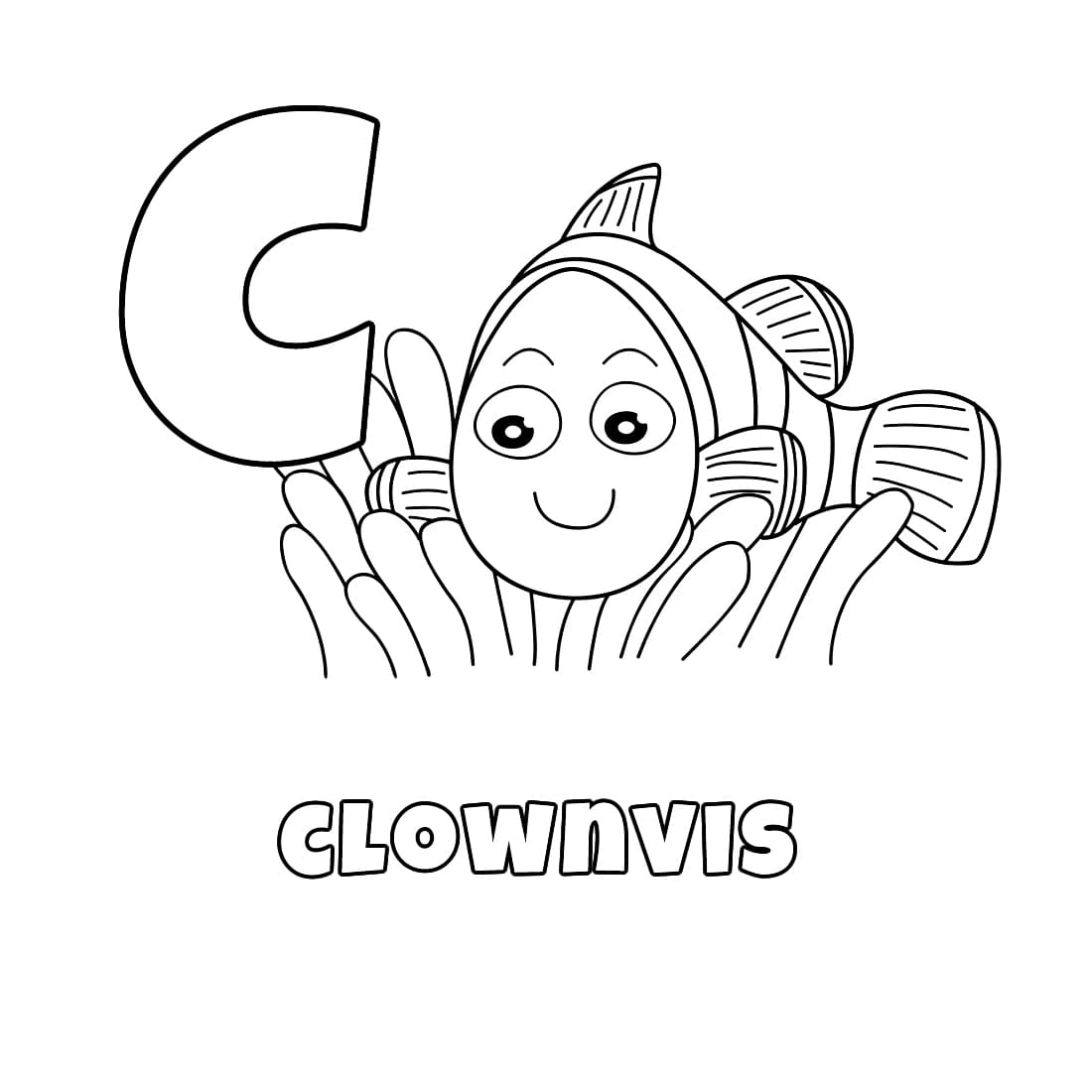 Letter C voor Clownvis