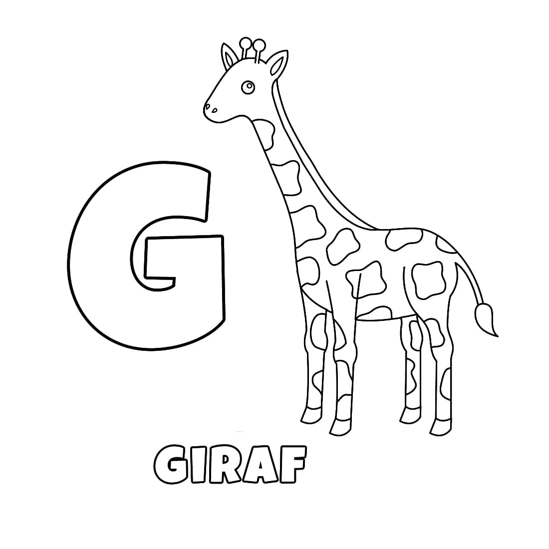 Letter G voor Giraf