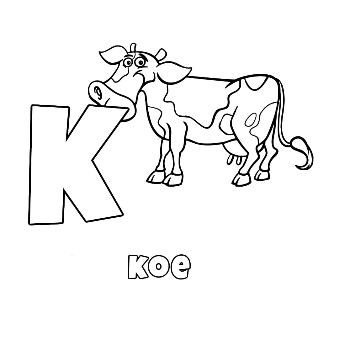 Letter K voor Koe