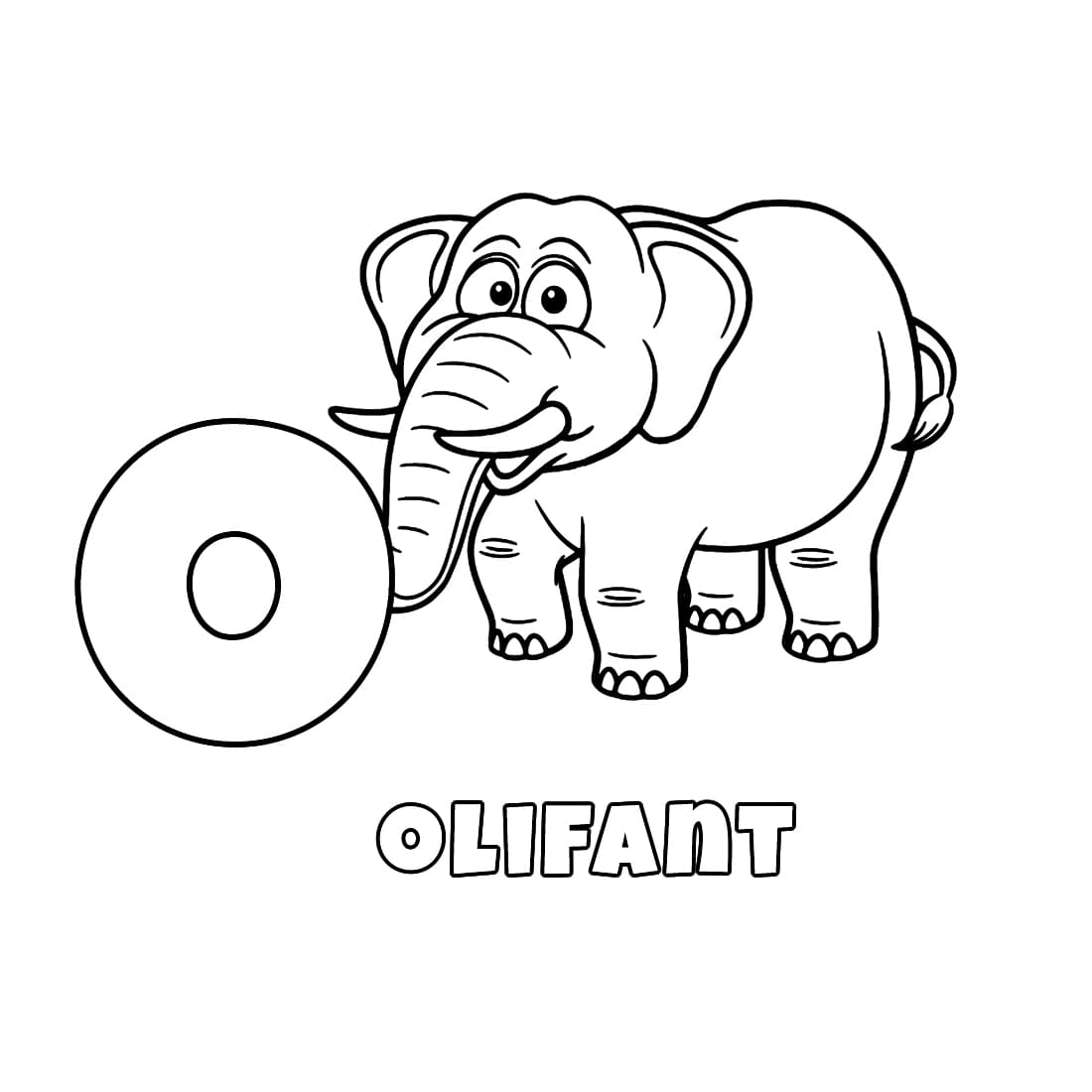 Letter O voor Olifant