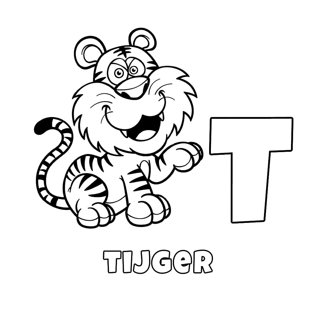 Letter T voor Tijger