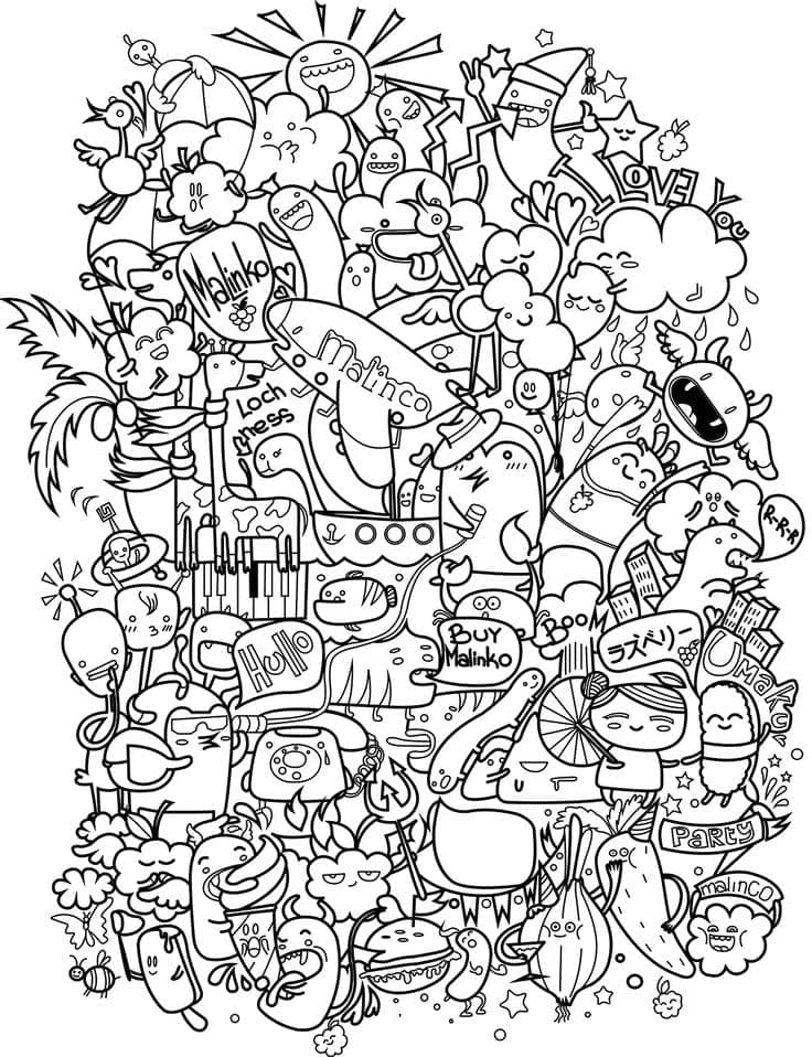 Planeet van fantastische doodle